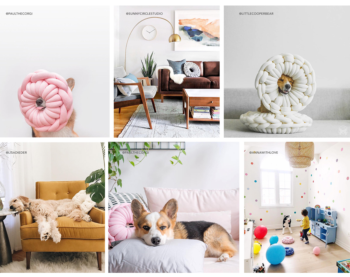 Knitted products，Cushion design，O-Cushion，