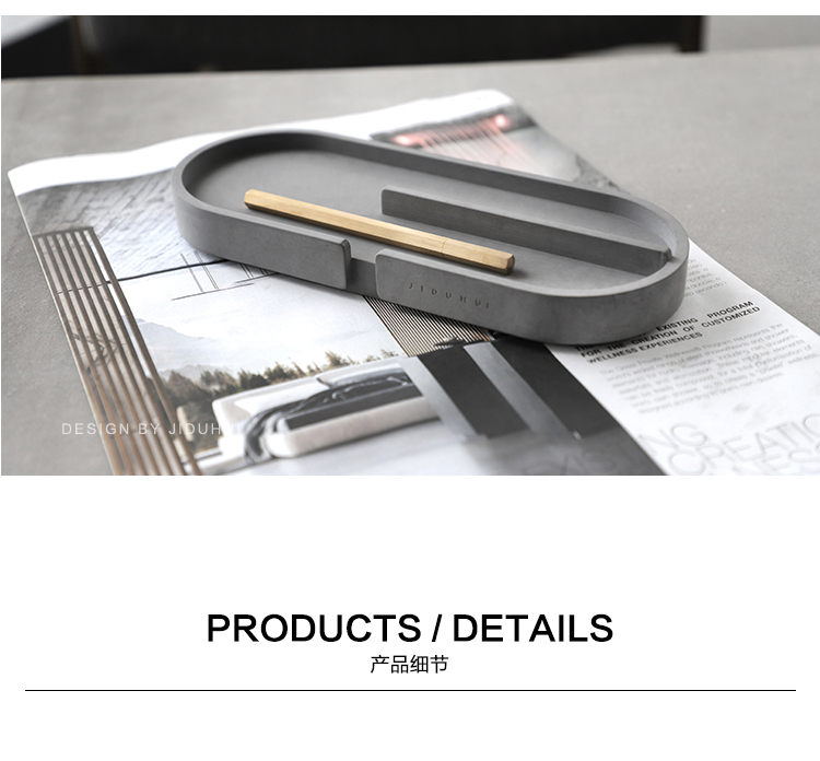 Several degrees of gray，Cement pen holder，Desktop stationery，