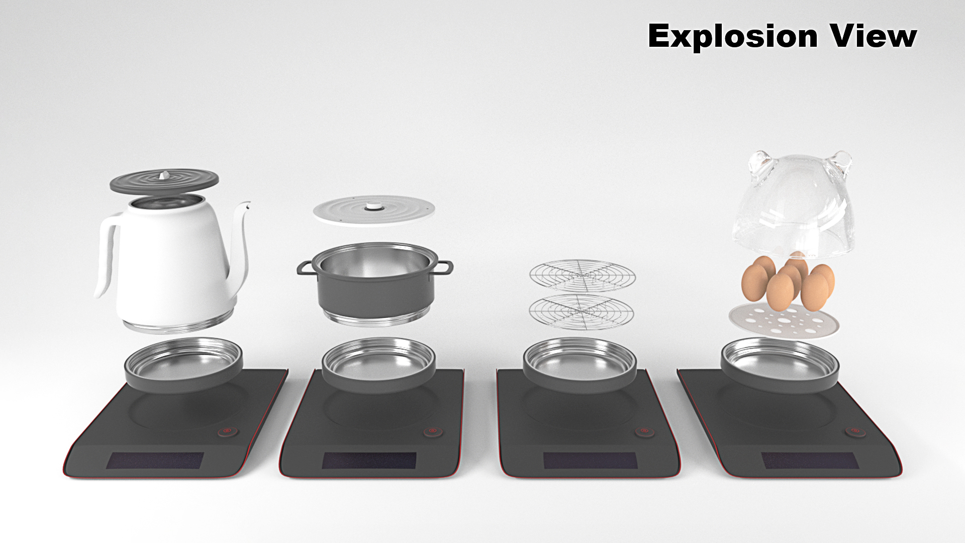 kettle，Egg steamer，Grill，pot，Kitchenware，multi-function，Household appliances，Convenient products，