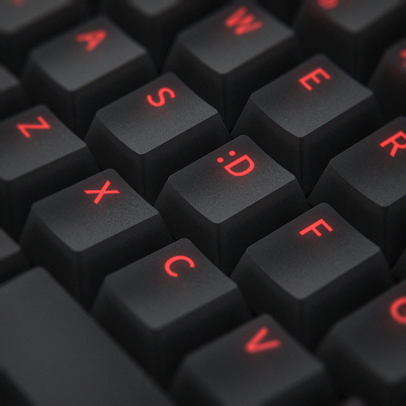 black，Keyboard design，Glowing Coals，