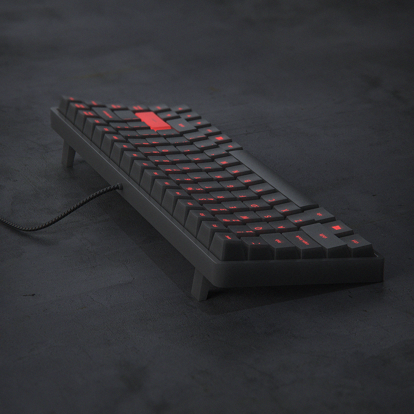 black，Keyboard design，Glowing Coals，