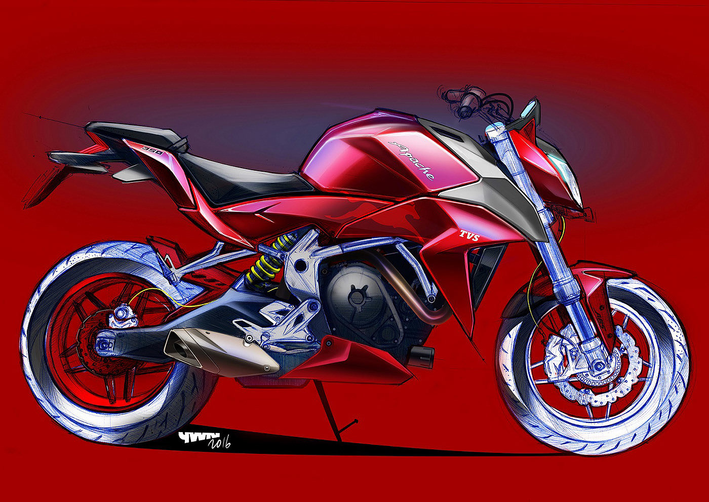 motorcycle，Hand drawn，benelli，