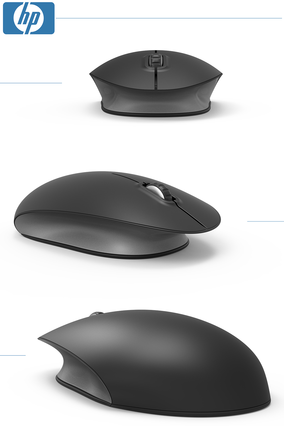 black，Mouse design，HP Computer Mouse，
