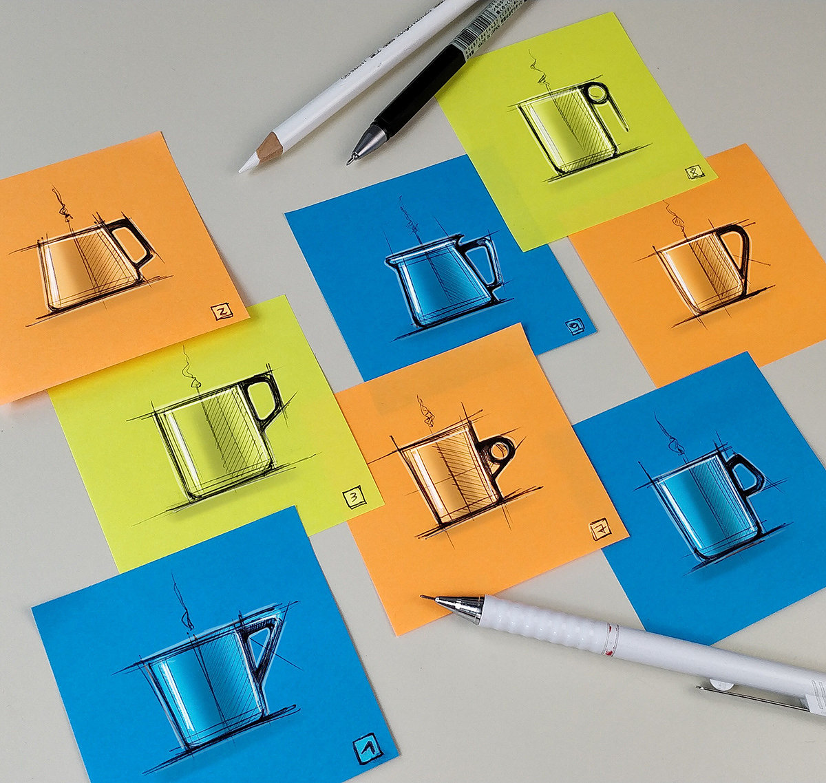 marker pen，product design，Hand drawn，