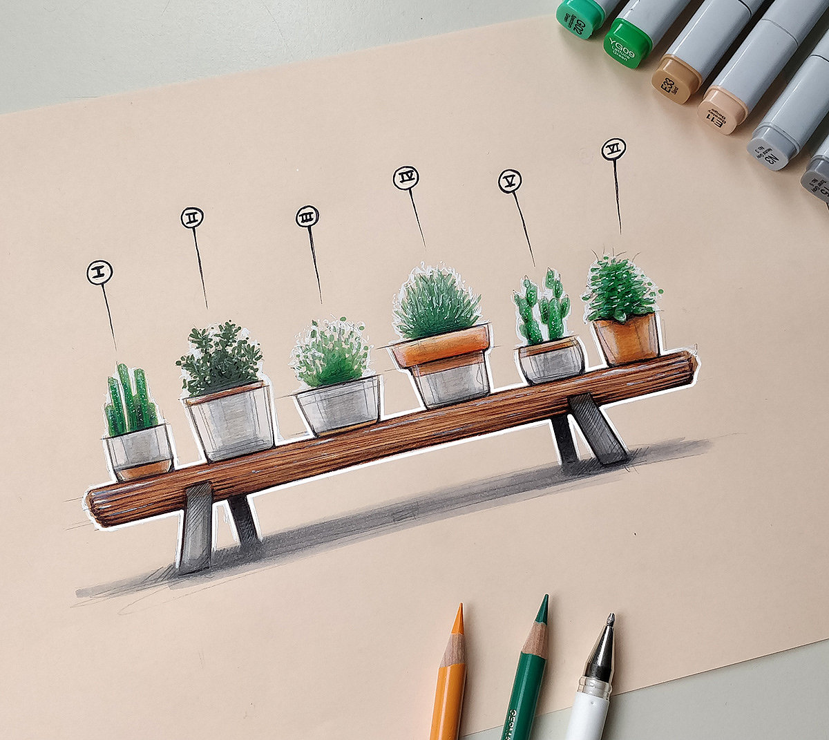 marker pen，product design，Hand drawn，