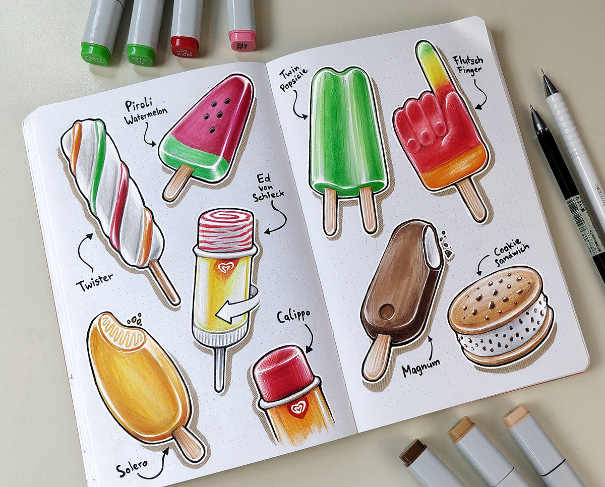 marker pen，product design，Hand drawn，