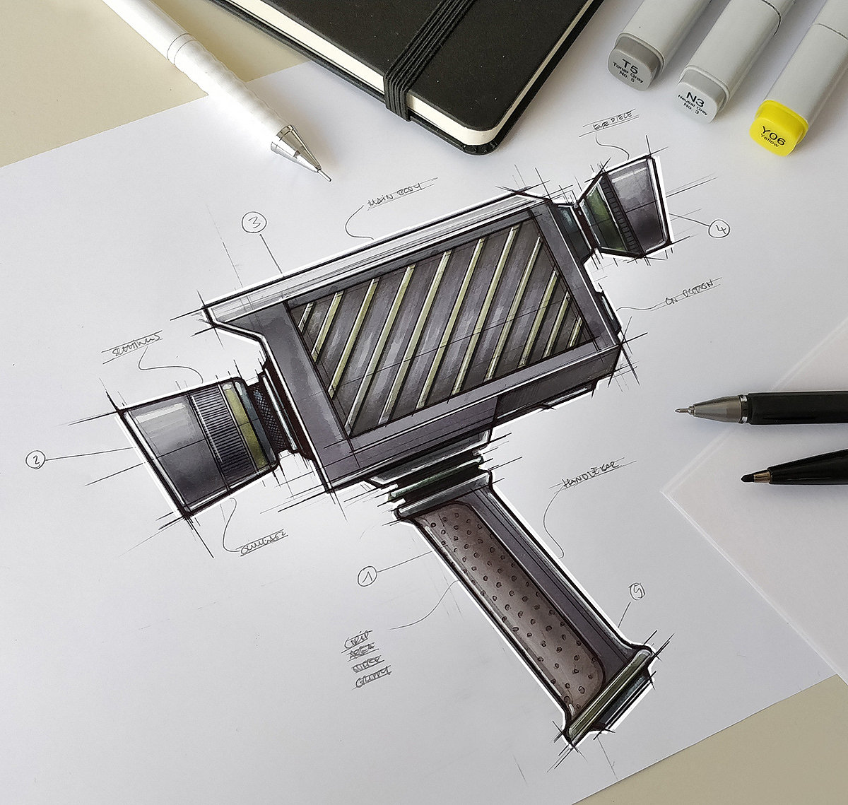 marker pen，product design，Hand drawn，