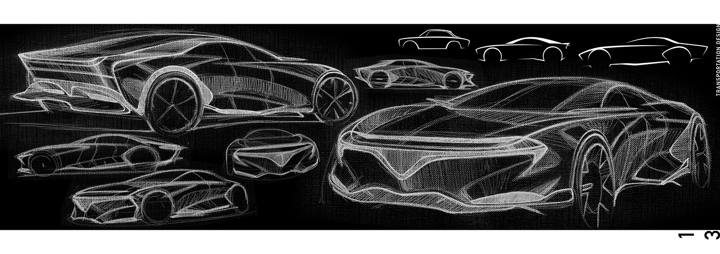 vehicle，Hand drawn，conceptual design，portfolio，