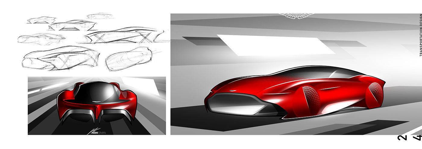 vehicle，Hand drawn，conceptual design，portfolio，