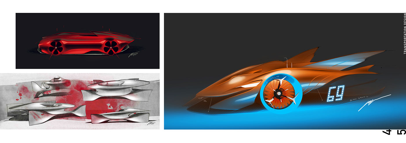 vehicle，Hand drawn，conceptual design，portfolio，