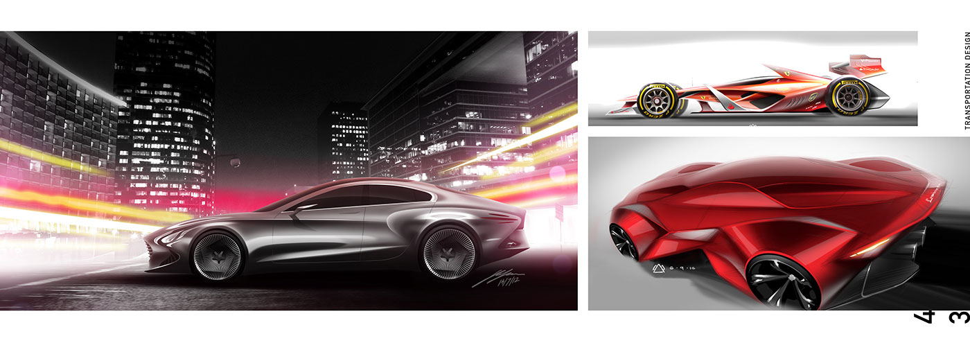 vehicle，Hand drawn，conceptual design，portfolio，