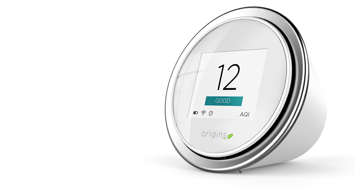 white，Air quality indoor monitor，Origins，