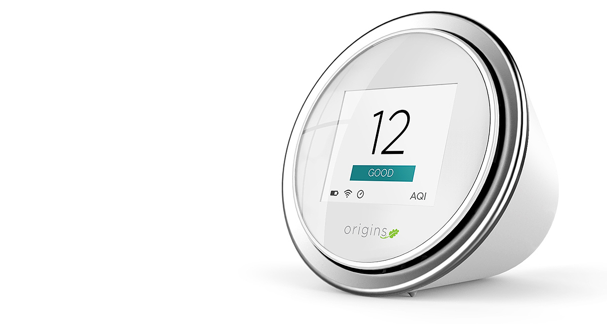 white，Air quality indoor monitor，Origins，