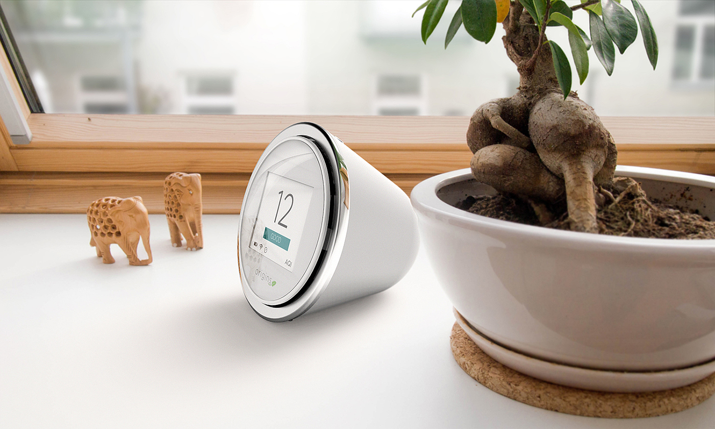 white，Air quality indoor monitor，Origins，