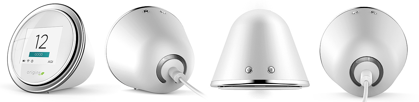 white，Air quality indoor monitor，Origins，