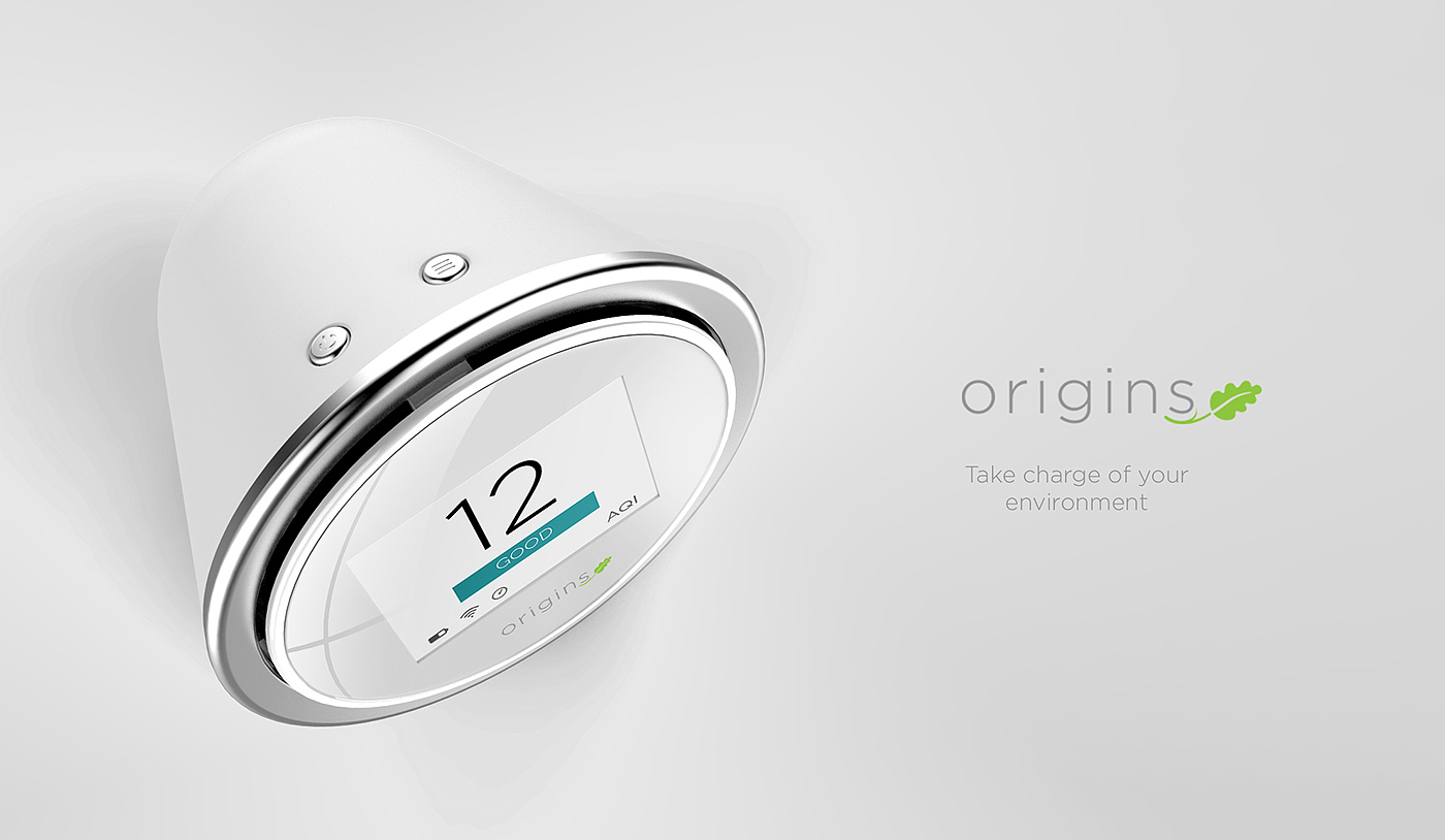 white，Air quality indoor monitor，Origins，
