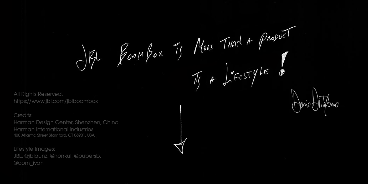 Mr Dario DISTEFANO，JBL Boombox，portable，Bluetooth，loudspeaker box，waterproof，