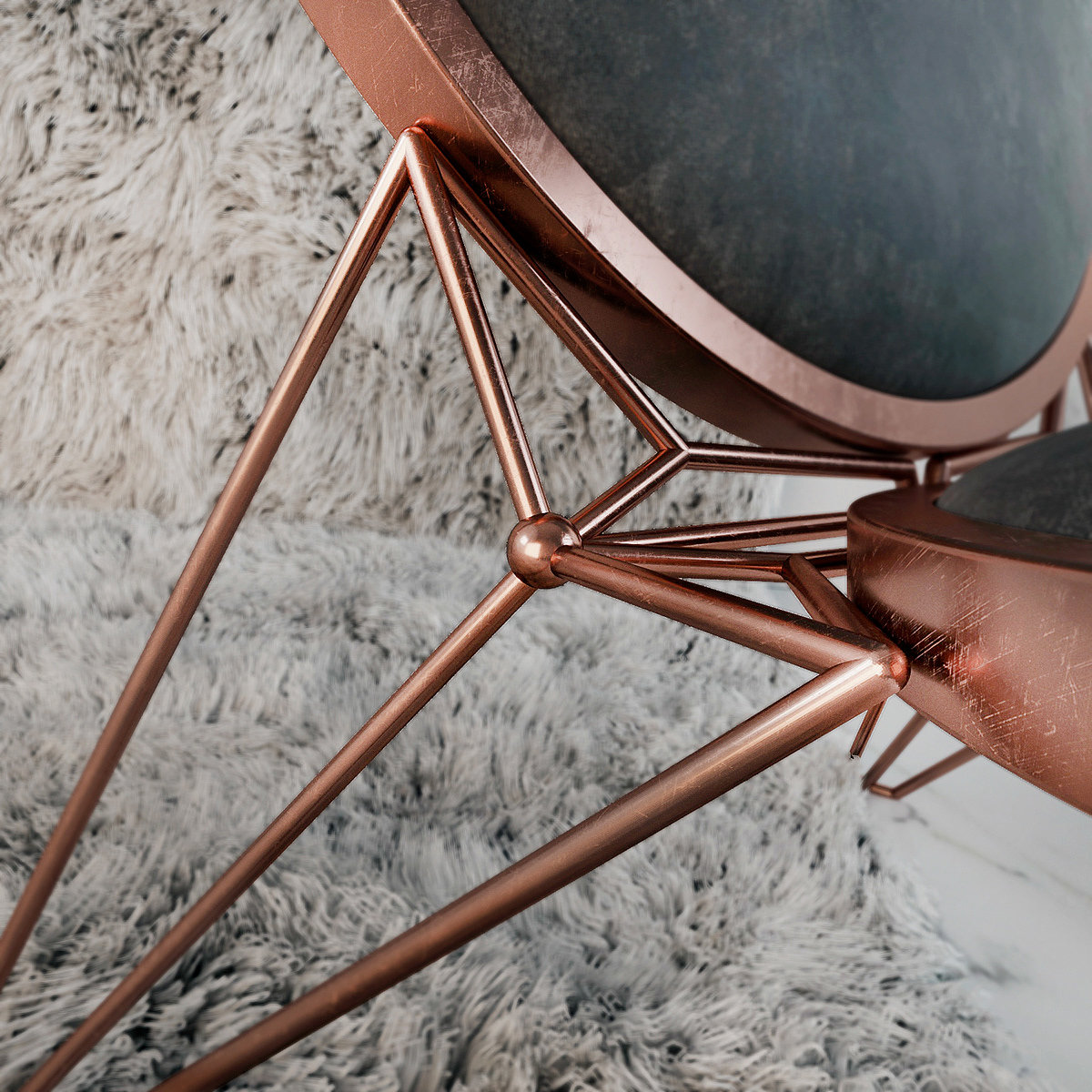 MOON chair，椅子设计，金属，