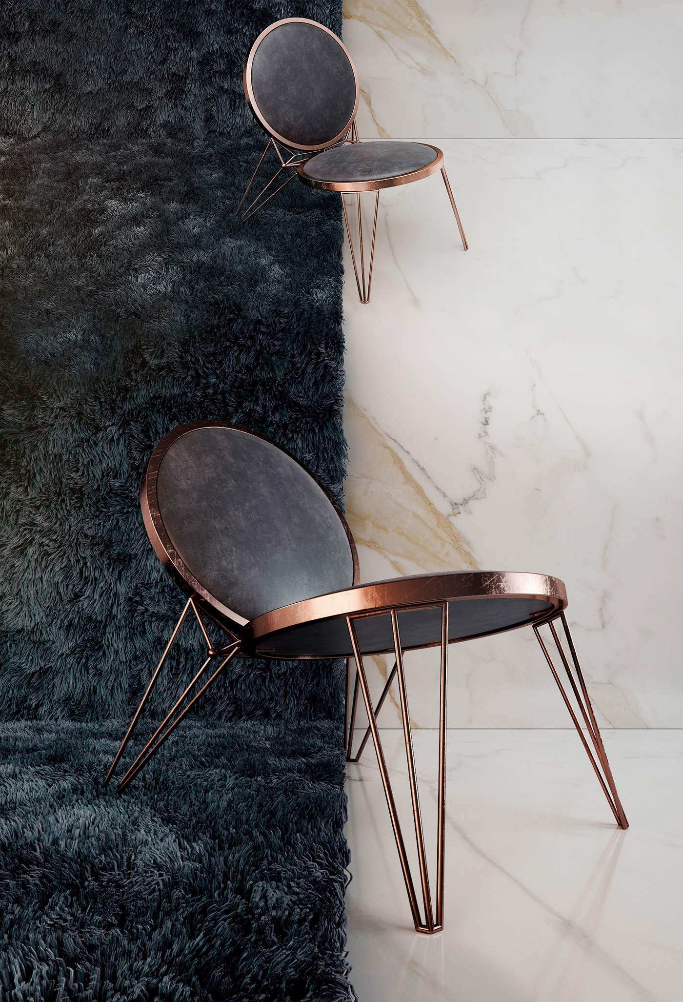 MOON chair，Chair design，Metal，