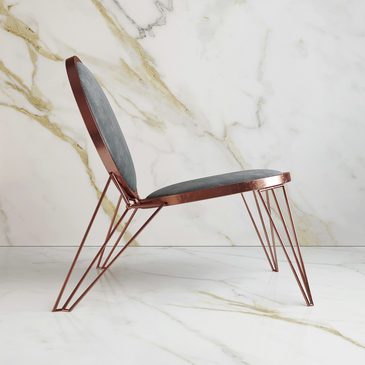 MOON chair，Chair design，Metal，