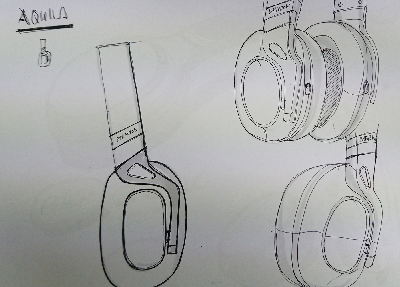 Earphone design，black，phiaton，