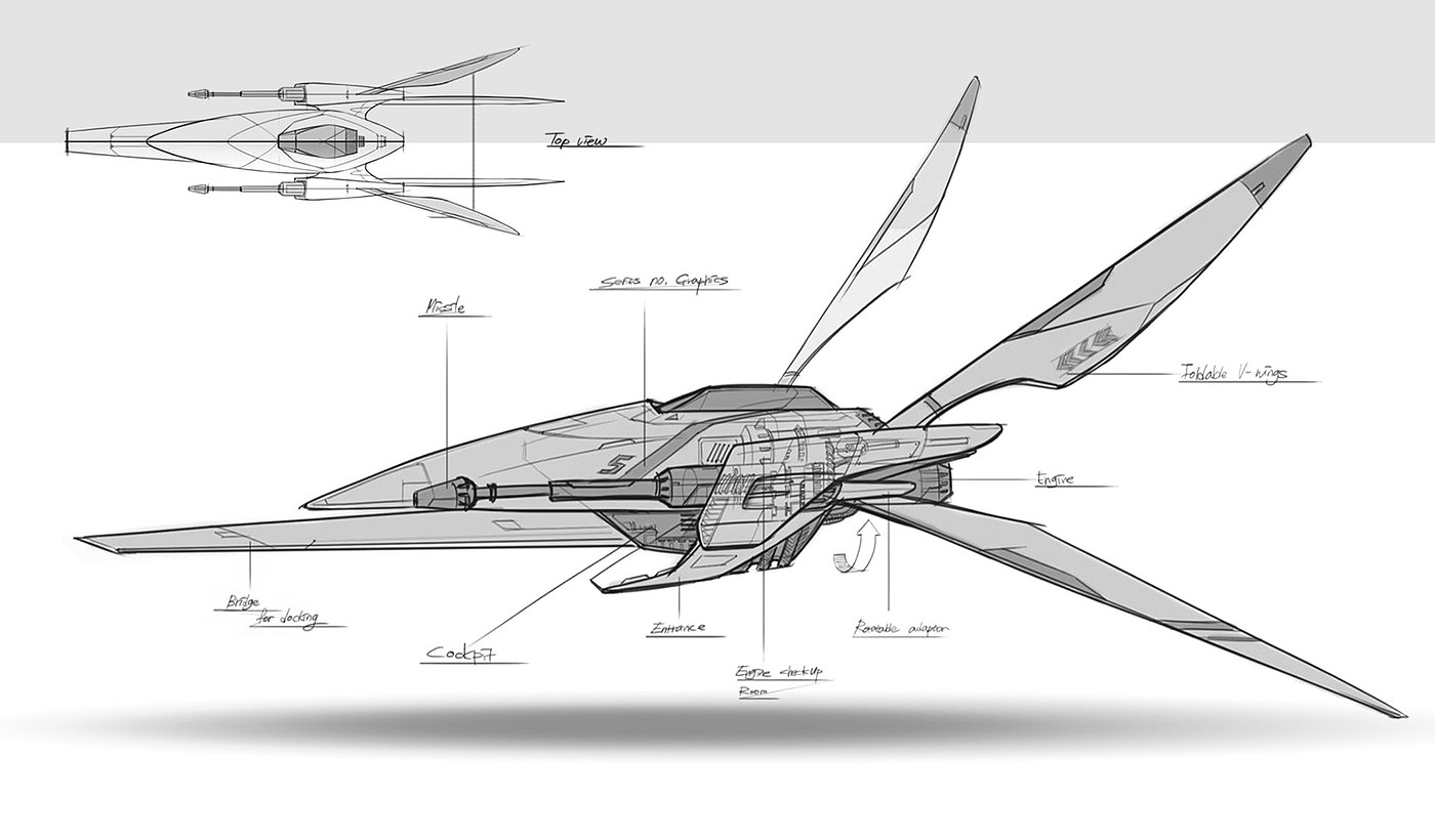 飞机，v翼战斗机，设计，