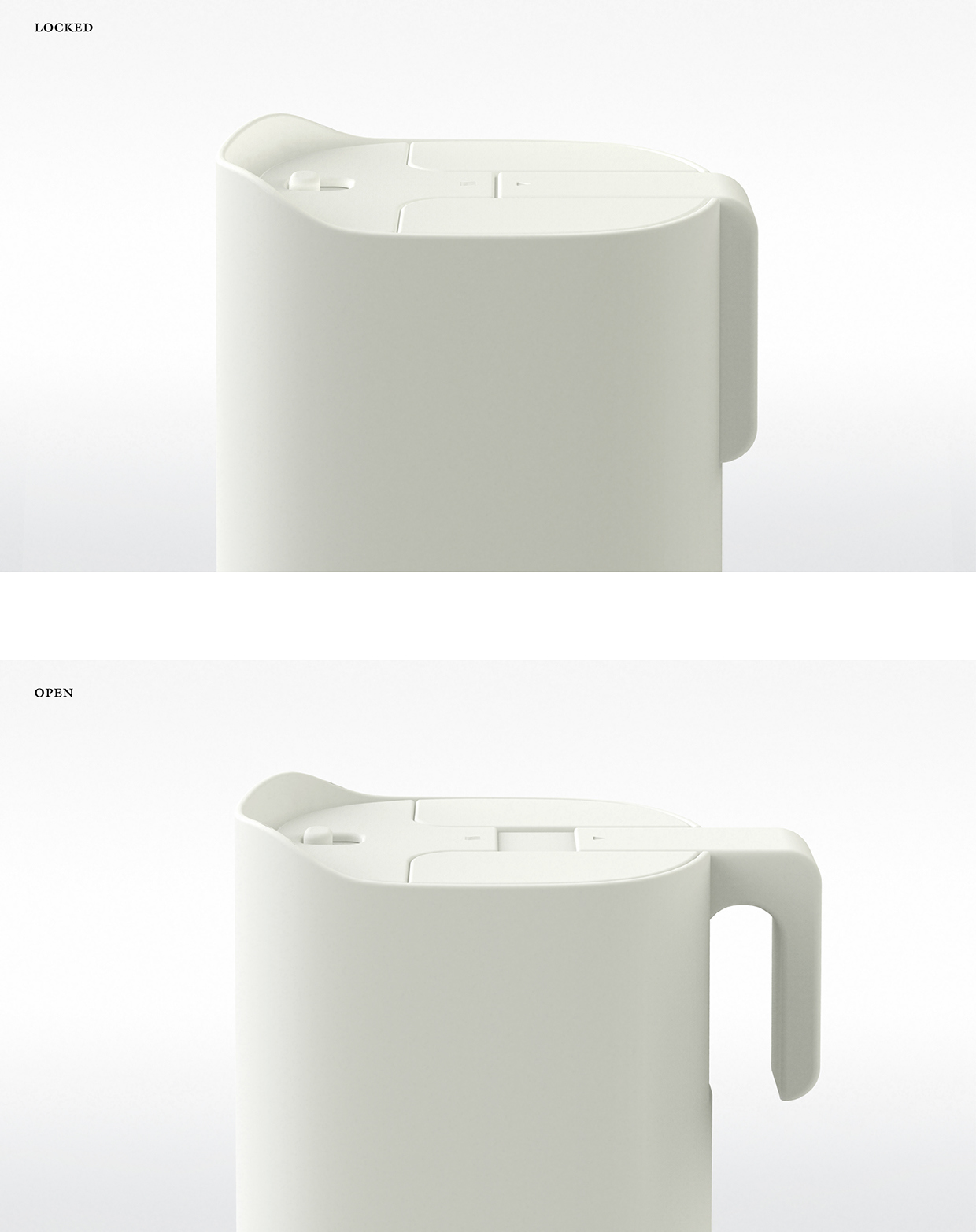 Thermal insulation kettle，Movable grip，product design，industrial design，Kitchen supplies，