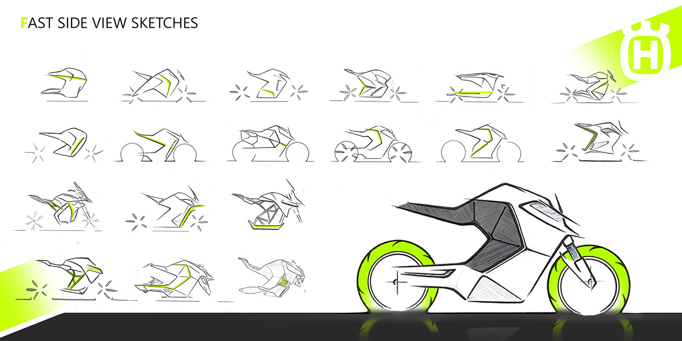 Electronic hand drawing，motorcycle，Husqvarna，