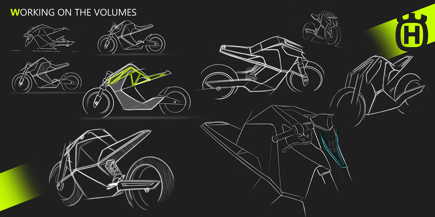 Electronic hand drawing，motorcycle，Husqvarna，