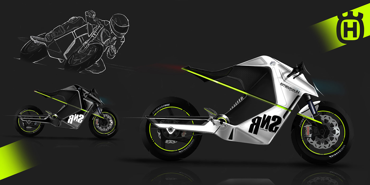 Electronic hand drawing，motorcycle，Husqvarna，