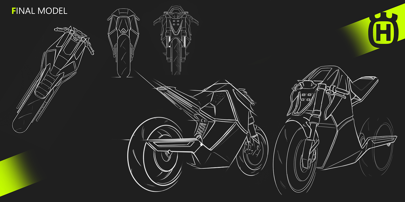 Electronic hand drawing，motorcycle，Husqvarna，