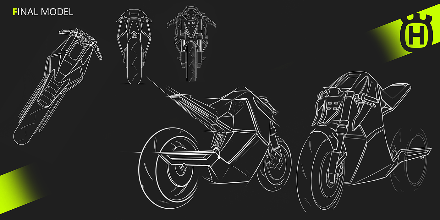 Electronic hand drawing，motorcycle，Husqvarna，
