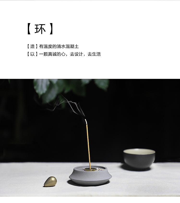 Several degrees of gray，Cement incense burner，Creative ornaments，