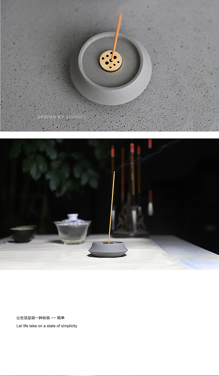 Several degrees of gray，Cement incense burner，Creative ornaments，