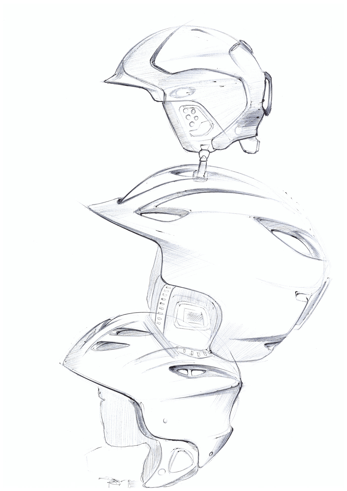 Electronic hand drawing，product design，Helmet，