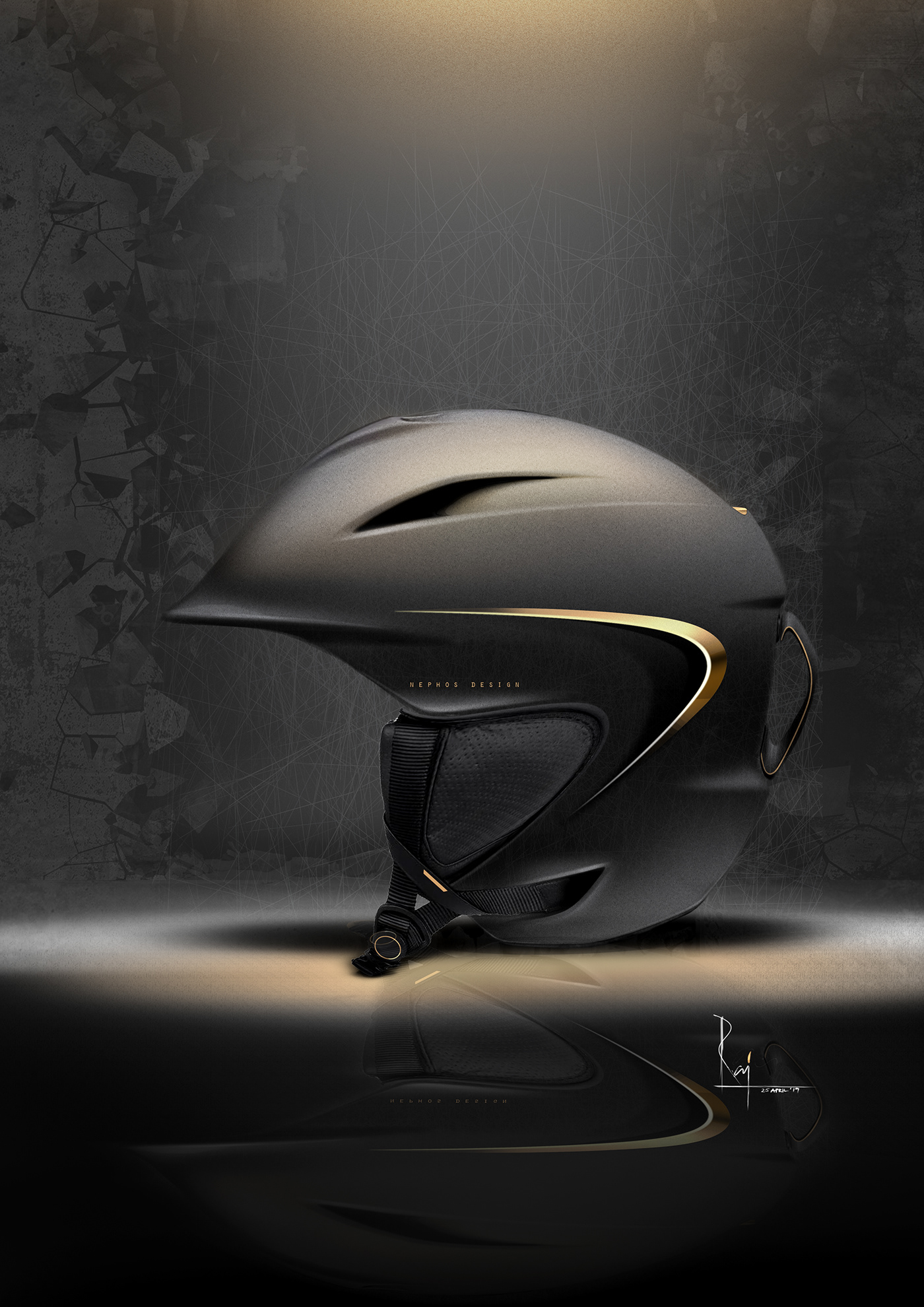 Electronic hand drawing，product design，Helmet，