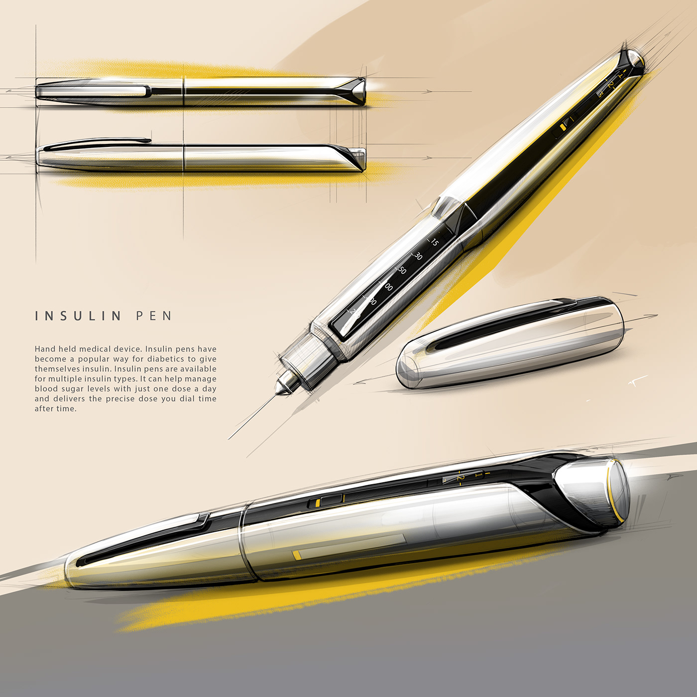 Electronic hand drawing，product design，Helmet，