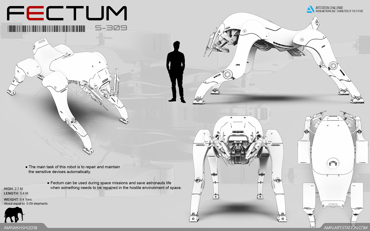 white，robot，FECTUM-S309，