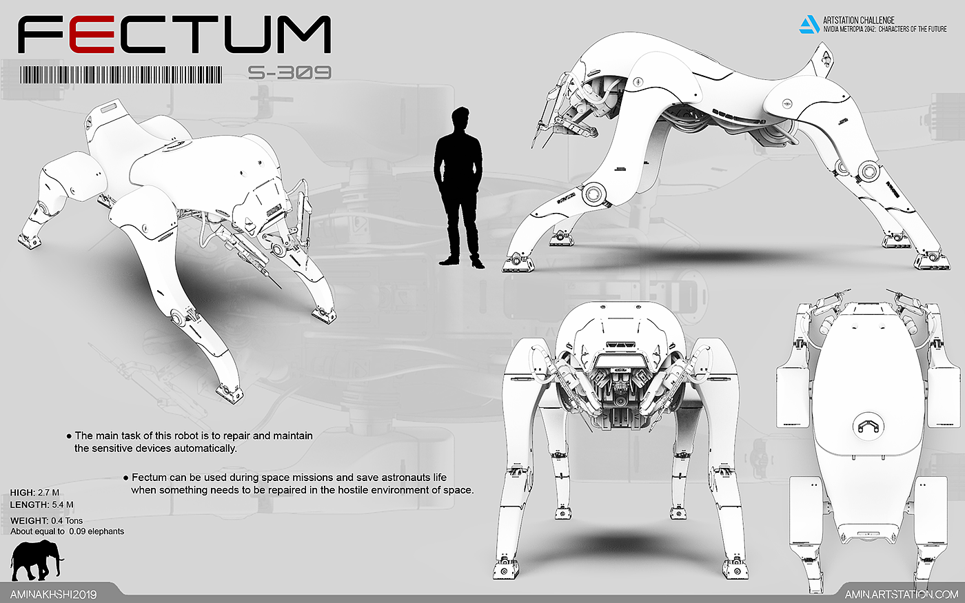 白色，机器人，FECTUM-S309，