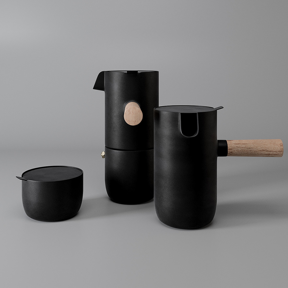 Collar Brewing，tea set，ceramics，3D modeling，