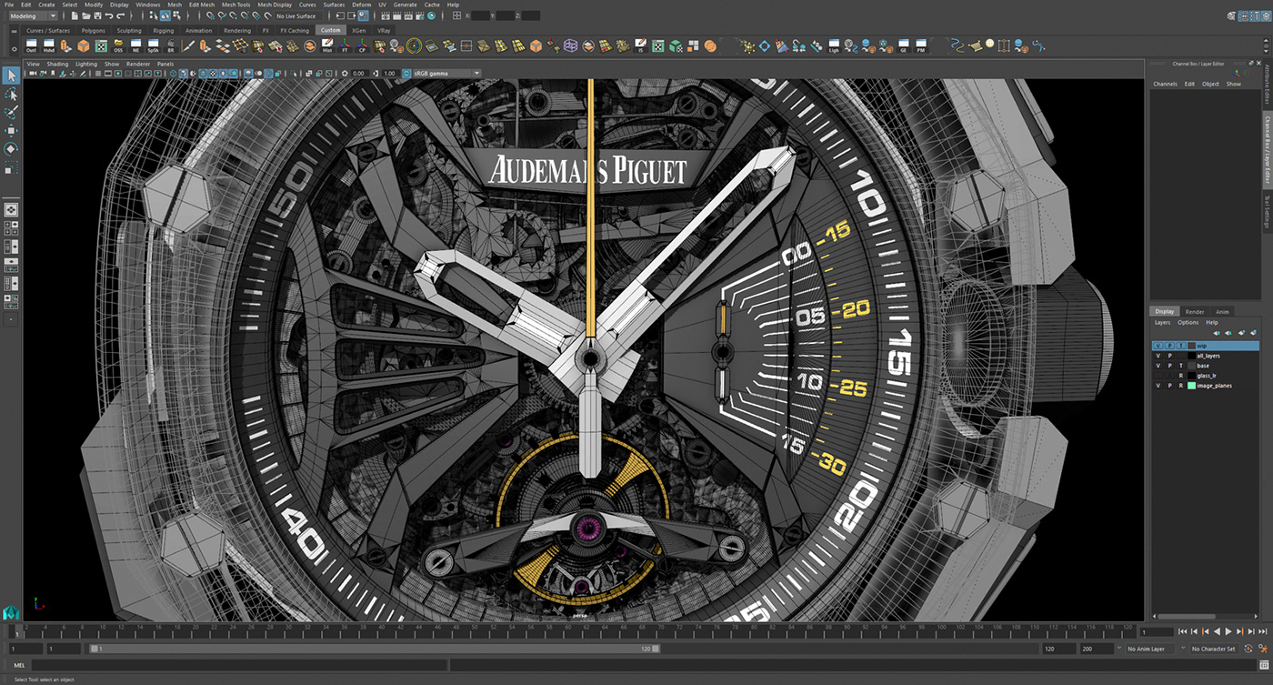 Audemars Piguet，Watch design，3D rendering，