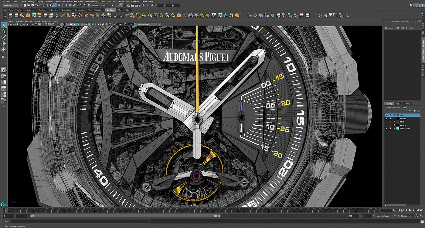 Audemars Piguet，手表设计，3d渲染，