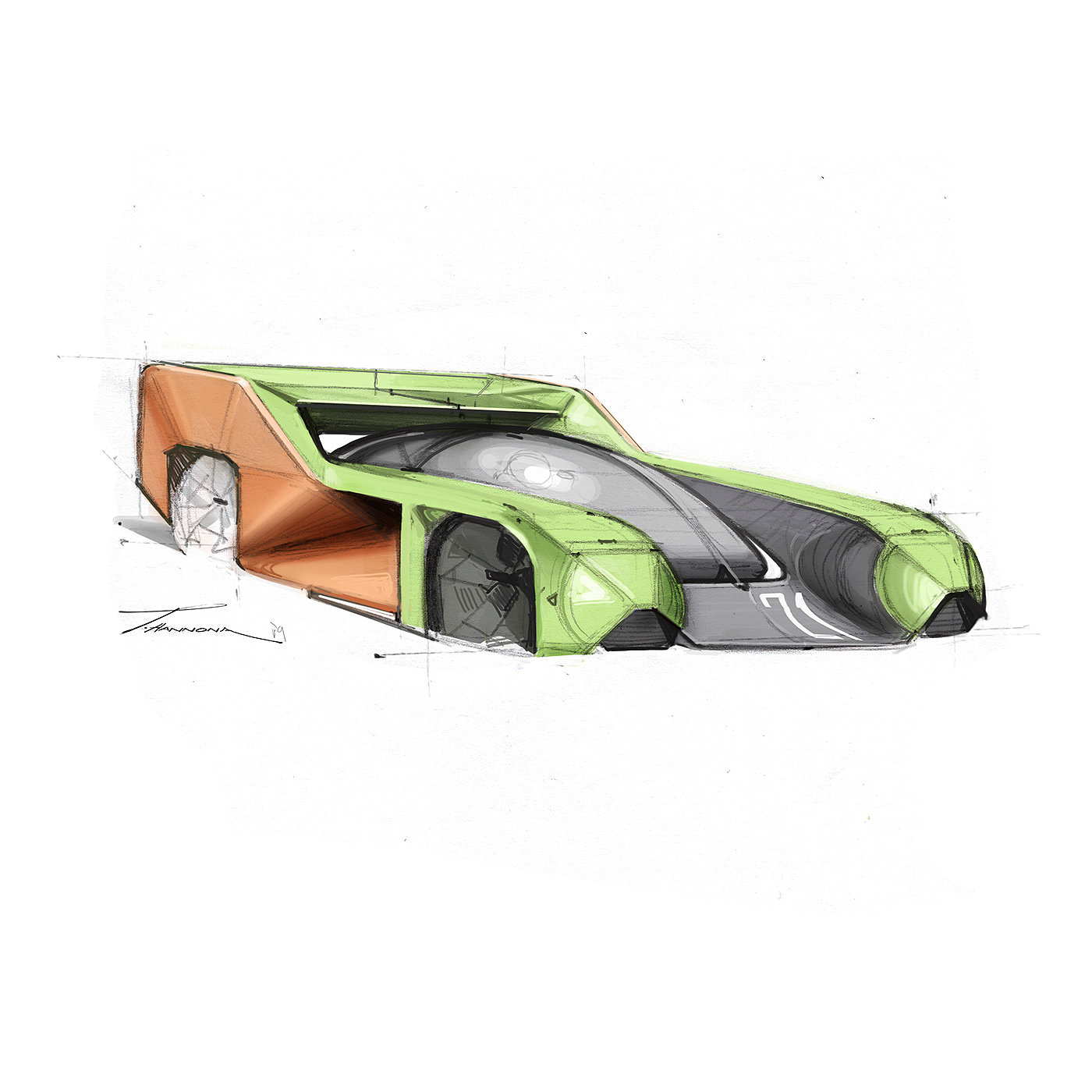 DOODLES 2 -，Electronic hand drawing，Automobile design，