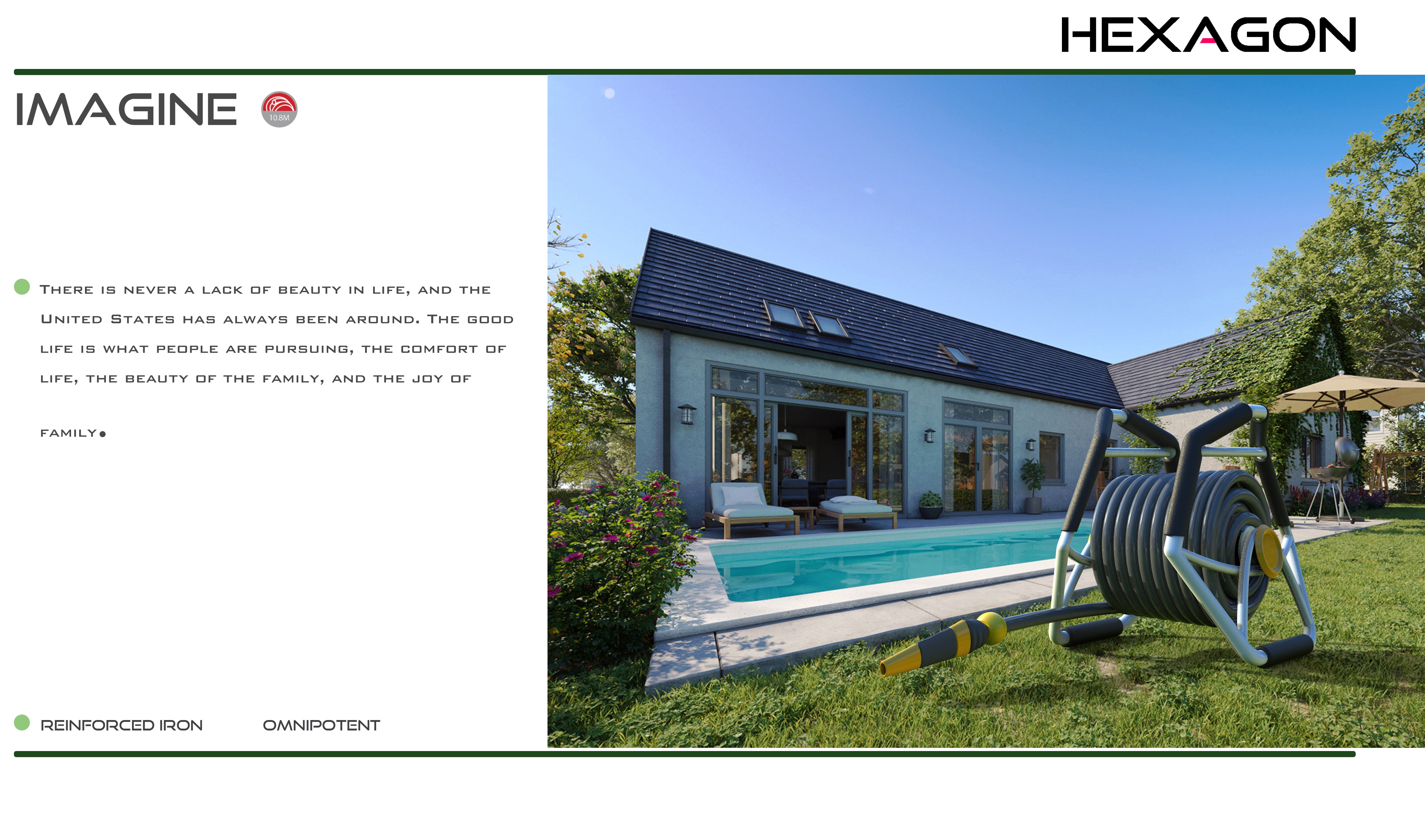 Reel, metal, ergonomics, storage, winding, garden，