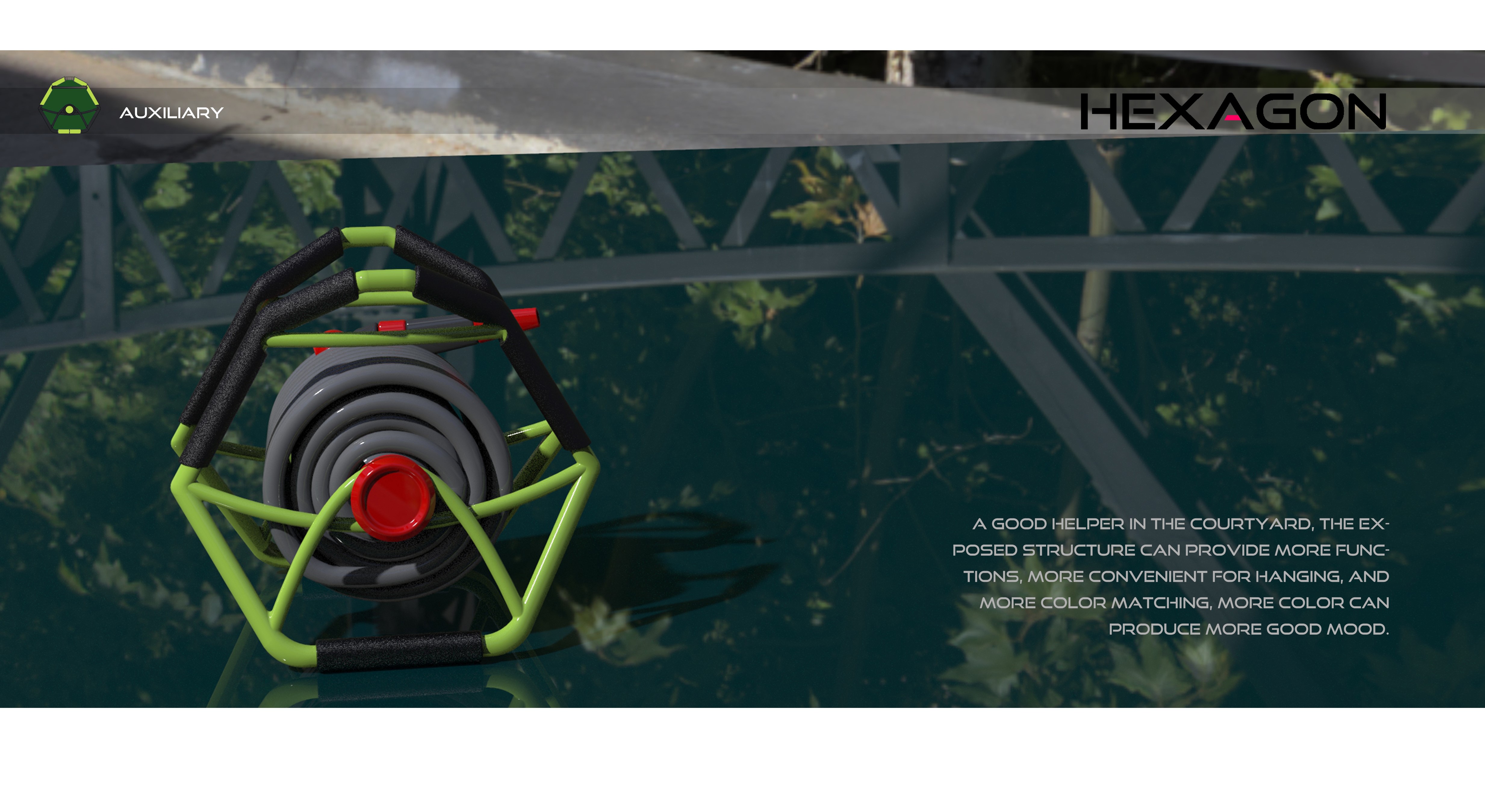 Reel, metal, ergonomics, storage, winding, garden，