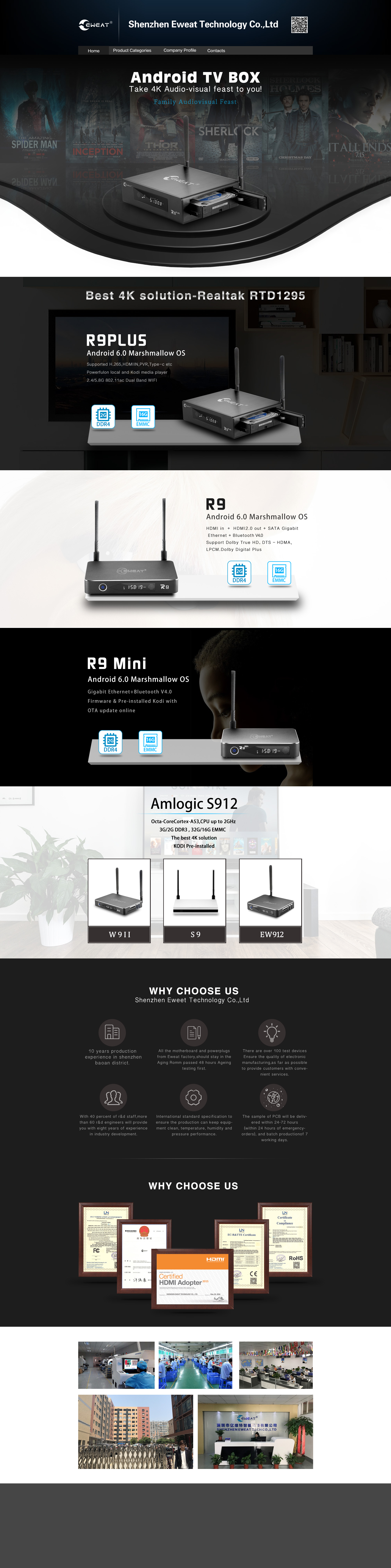 Web Design ，Projector，TV box，Detail page，