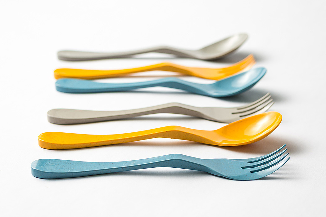 biological materials，biodegradable，tableware，Spoon，Fork，