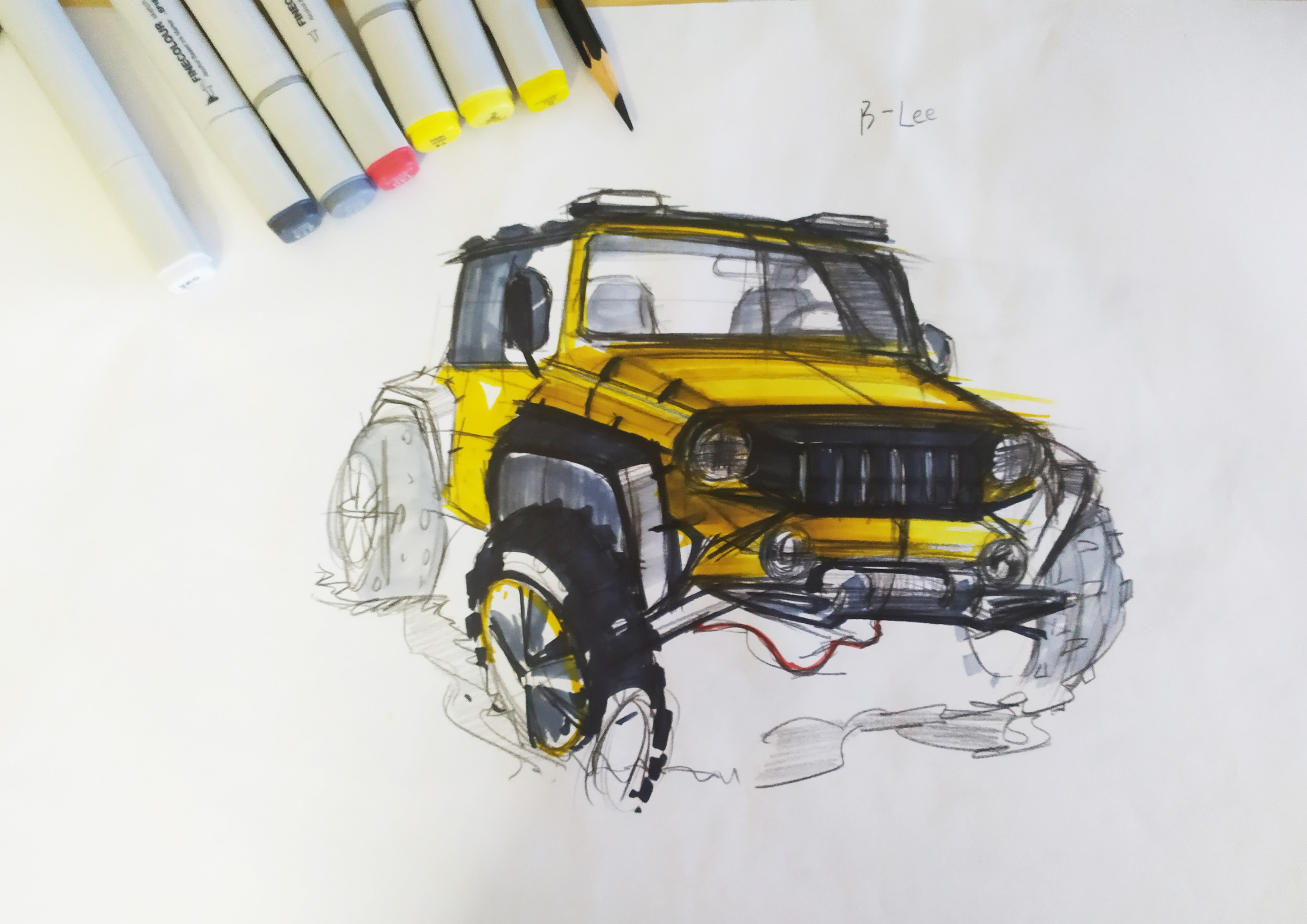 Hand drawn，automobile，