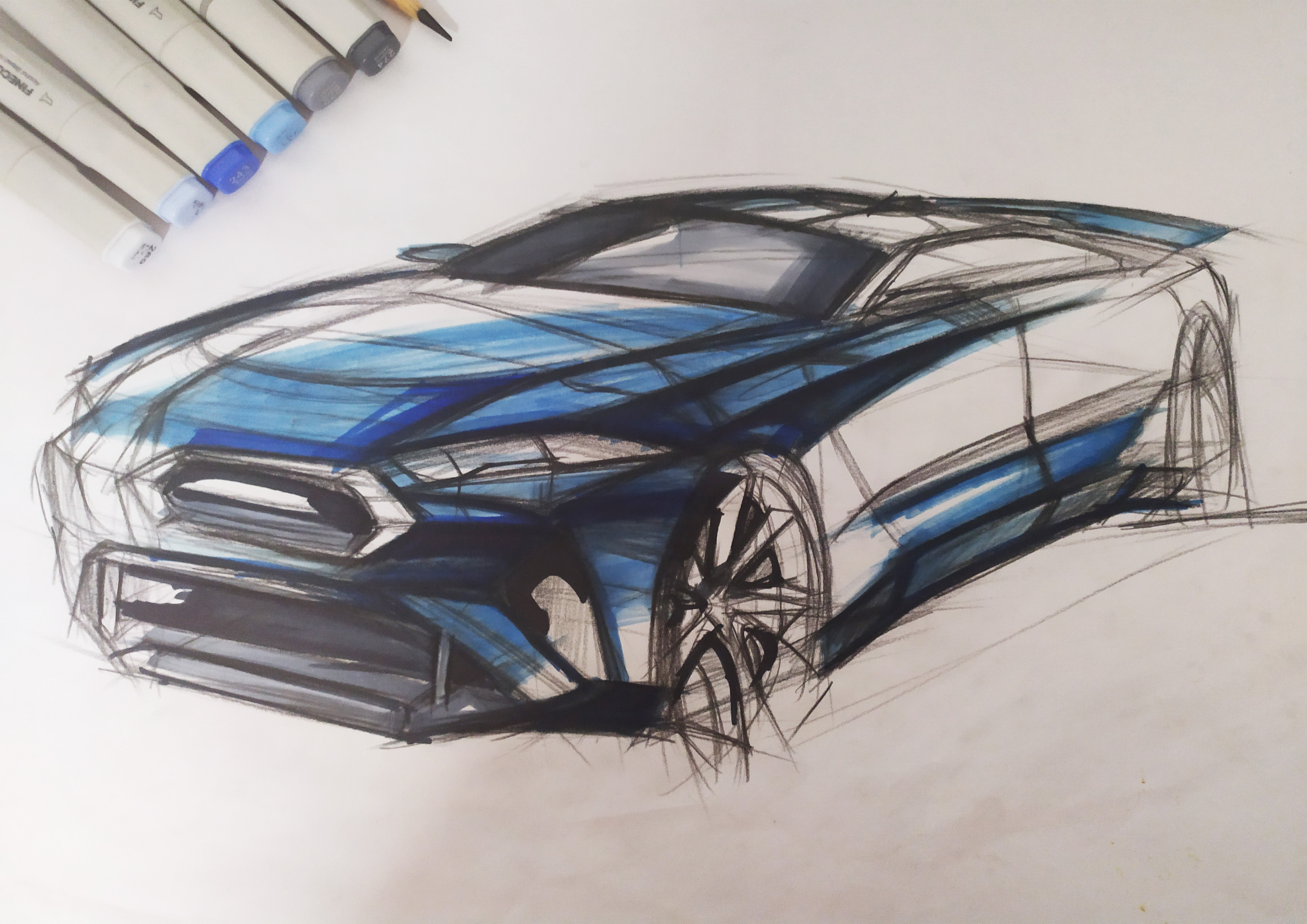 Hand drawn，automobile，