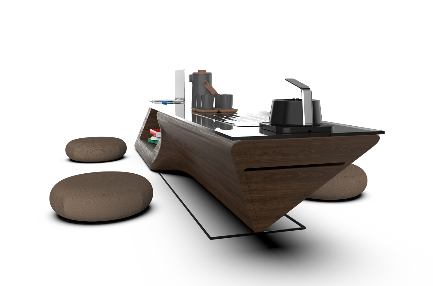 tea table，wood，modelling，